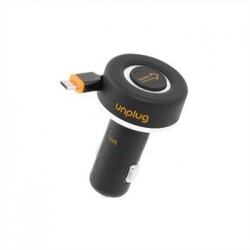 Chargeur Voiture Micro-USB Rétractable Unplug CCU1000MIC - Noir