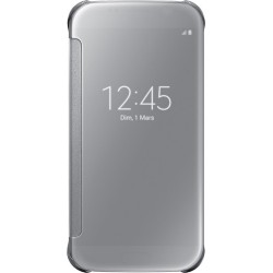 Etui Samsung Galaxy S6 G920 à rabat  View Cover Samsung argenté