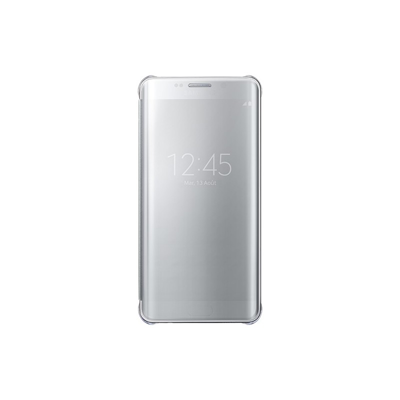 Etui Galaxy S6 Edge  Plus à rabat Clear  View Cover argenté 