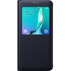 Etui à rabat Samsung Galaxy S6 Edge + à zone transparente noir 
