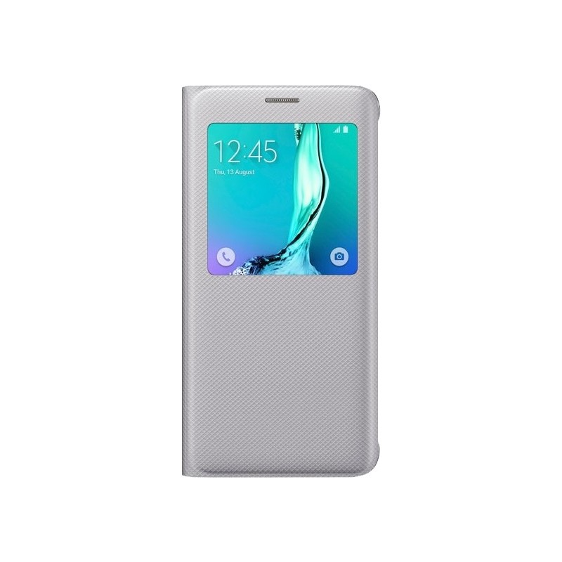 Etui à rabat Samsung Galaxy S6 Edge+ à zone transparente  argenté 