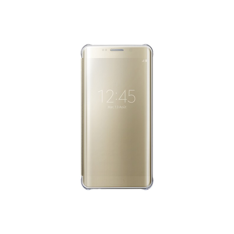 Etui à rabat Samsung Galaxy S6 Edge + Clear View Cover doré 