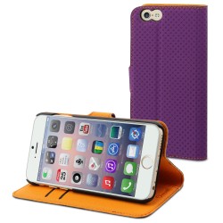 Etui Apple iPhone 6/6S Wallet folio violet 2 rangements carte, 1 rangement billet et 1 stand 