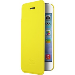 Etui folio iPhone 5/5S/se Colorblock jaune avec emplacement pour carte