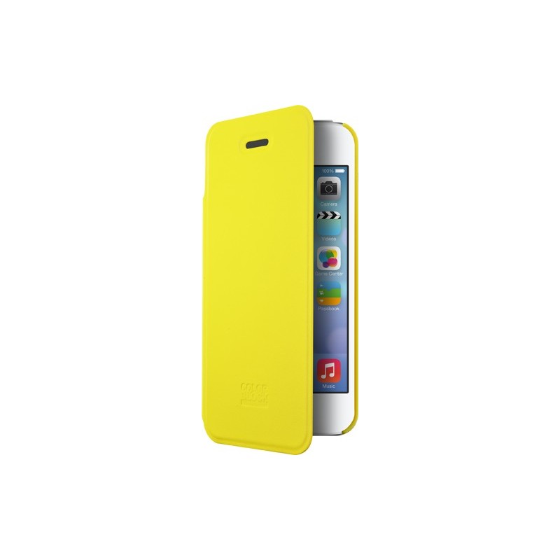 Etui folio iPhone 5/5S/se Colorblock jaune avec emplacement pour carte