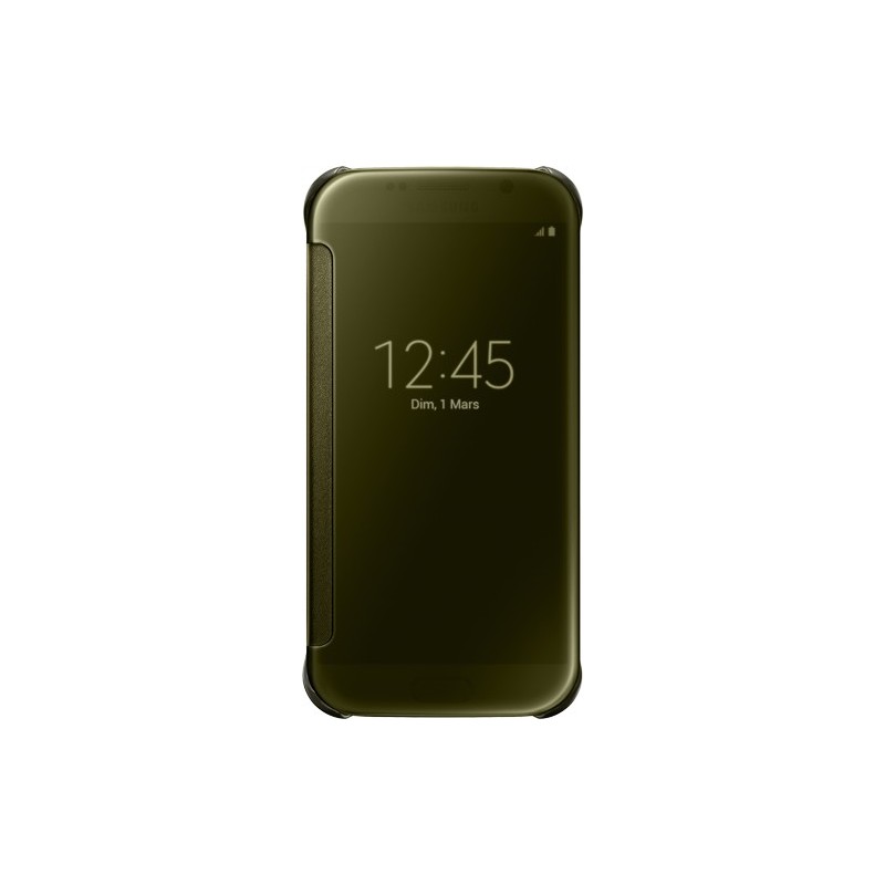 Etui rabat Clear View Cover Samsung doré Galaxy S6