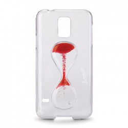 Coque IPhone 6/6s transparente sablier liquide rouge