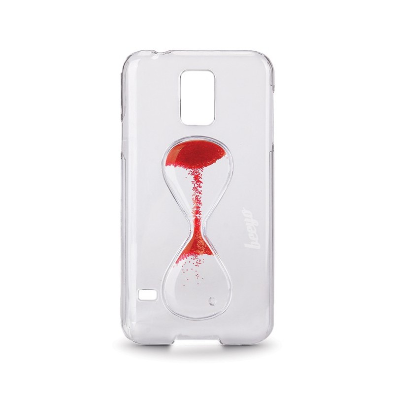 Coque IPhone 6/6s transparente sablier liquide rouge