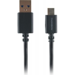 Câble charge et synchronisation USB A/USB C Thomson noir