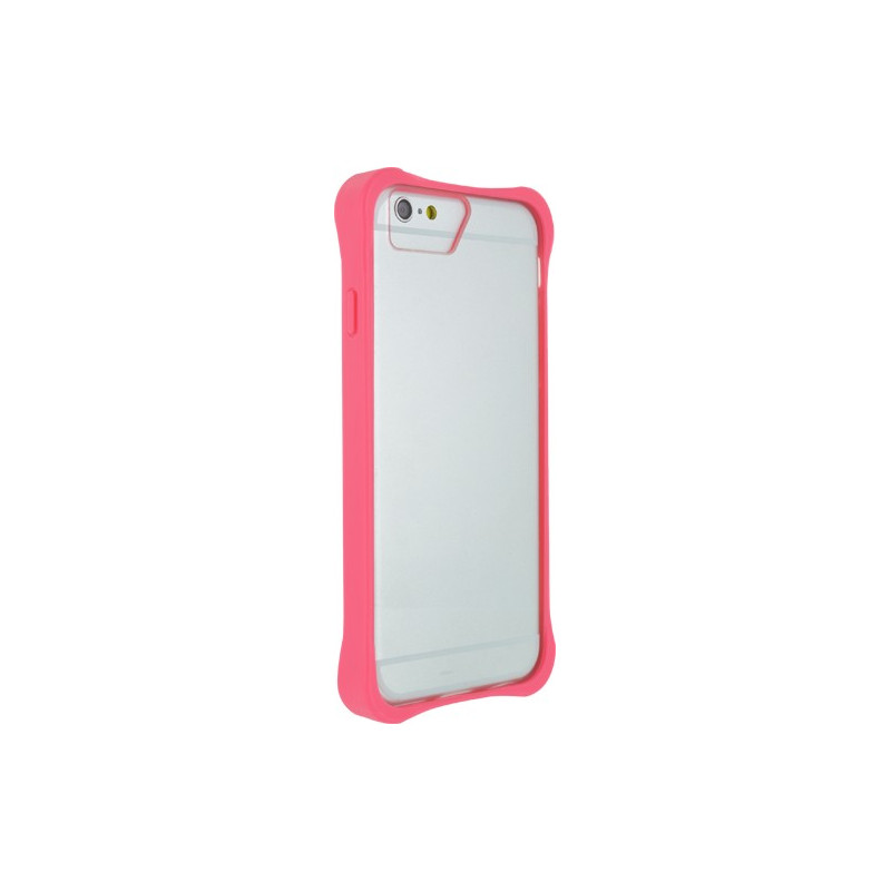 Bumper iPhone 6/6S rose avec plaque transparente