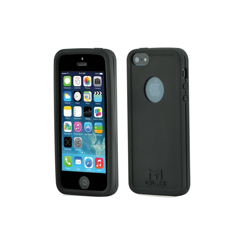  Coque arrière MOLS pour APPLE iPhone 5/5S/SE anti-choc noir + film protecteur
