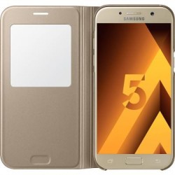 Etui rabat zone transparente Samsung doré Galaxy A5 2017