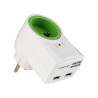 Prise 230V Parafoudre Rotative à 360° et 2 Ports USB 2.1A WATT&CO 