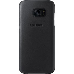 Coque pour Galaxy S7 G930 - rigide en cuir noir Samsung EF-VG930LB 