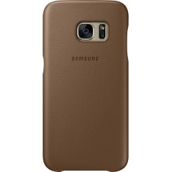 Coque pour Galaxy S7 G930 - rigide en cuir marron Samsung EF-VG930LD