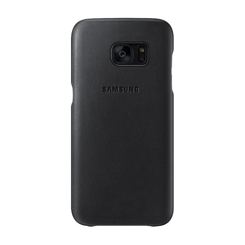 Coque pour Galaxy S7 Edge G935 - rigide en cuir noir Samsung EF-VG935LB