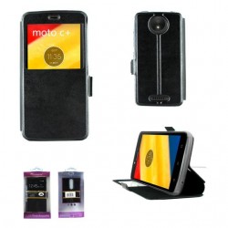 Book case fenetre pour Motorola C Plus - Noir