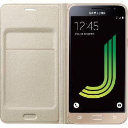 Etui pour Galaxy J3 J320 - à rabat Samsung EF-WJ320PF doré 