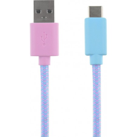 Câble USB/USB C rose de 2 mètres Pantone