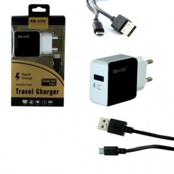 Chargeur USB + cable Micro USB 5V/9V/12V . charge rapide -Noir