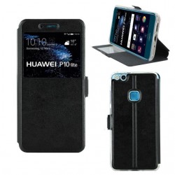 Etui pour Huawei P10 Lite - Book case fenetre Noir