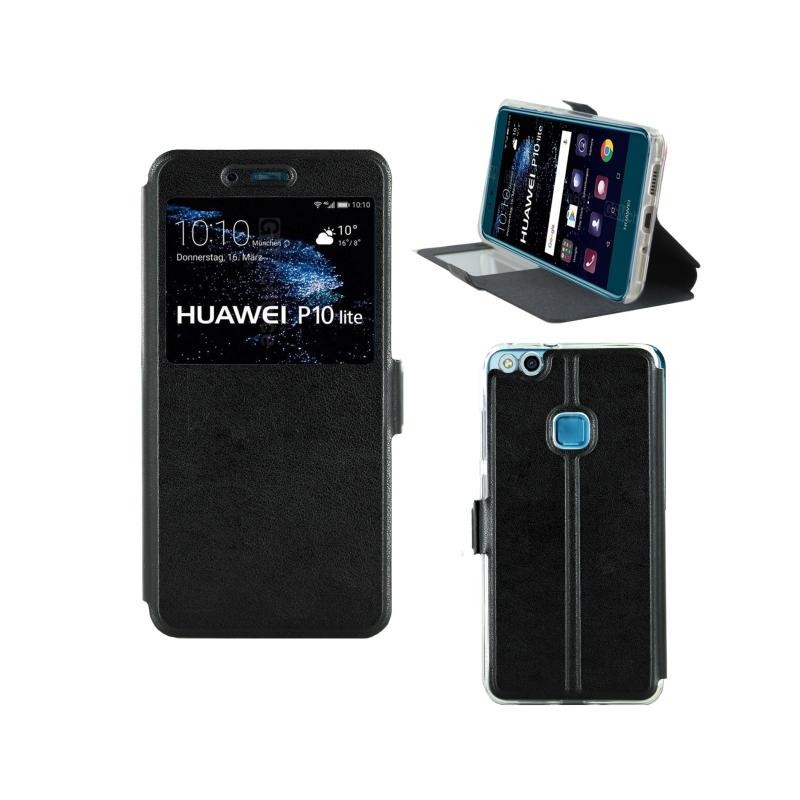 Etui pour Huawei P10 Lite - Book case fenetre Noir