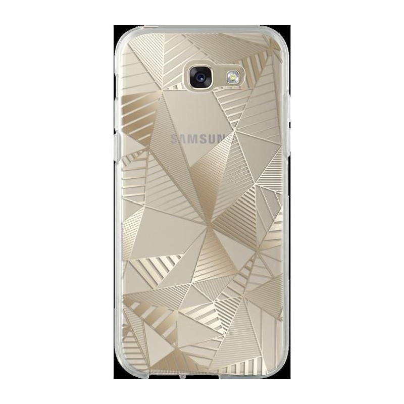 Coque Samsung Galaxy A3 2017 - semi-rigide transparente triangles dorés