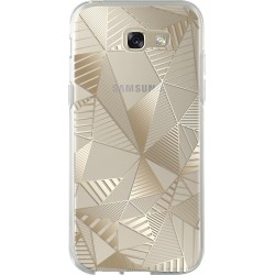 Coque Samsung A5 2017 - semi-rigide transparente triangles dorés