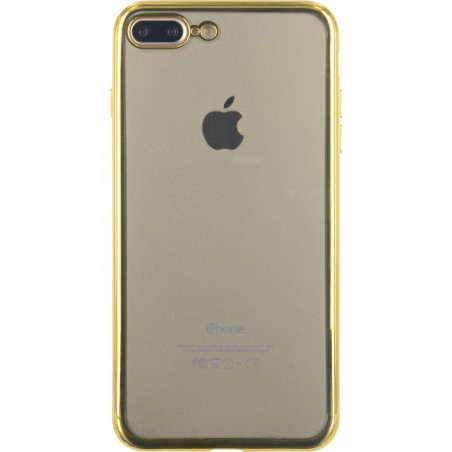 Coque iPhone 7 Plus/8 Plus - semi-rigide transparente et contour métal doré 