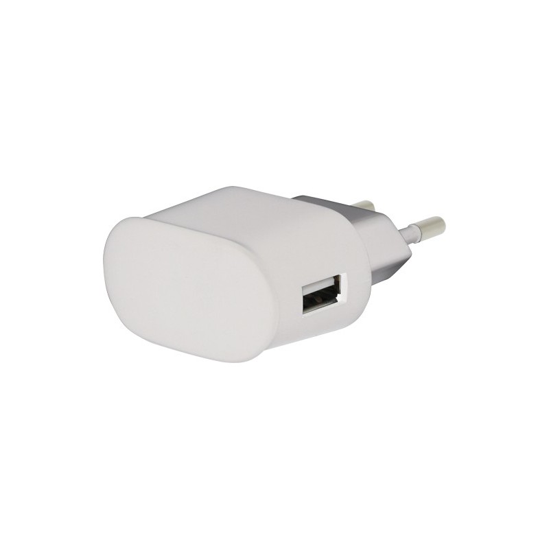 Mini base de chargeur secteur 1A USB blanche