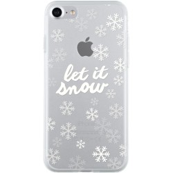 Coque pour iPhone 7/8 - semi-rigide transparente motifs flocon de neige 