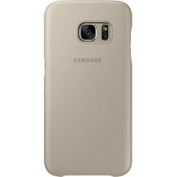 Coque pour Galaxy S7 Edge G935 - rigide en cuir beige Samsung EF-VG935LU 