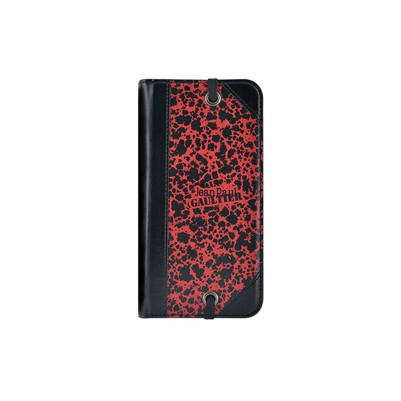 Etui pour iPhone 6 - folio Jean Paul Gaultier rouge avec emplacement pour carte