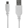 Câble universel de charge et synchronisation USB/Micro USB blanc