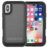 Coque Griffin Survivor Extreme pour iPhone X - Noire / Gris Translucide