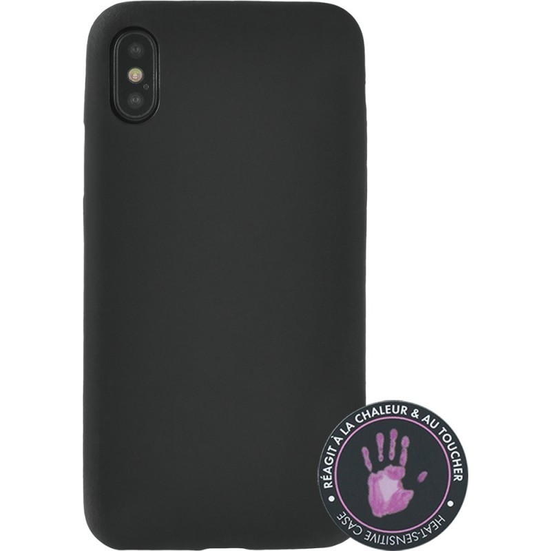 Coque rigide noire Caméléon thermosensible pour iPhone X/XS