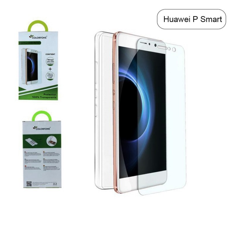 Pack de protection pour Huawei P Smart - verre trempe + minigel transparente 