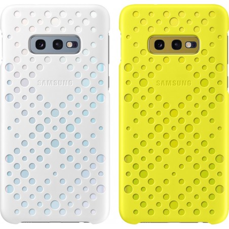 Double coque Galaxy S10E G970 - perforée blanche et jaune EF-XG970CW Samsung