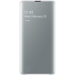 Etui Samsung Galaxy S10+ - à rabat Clear View Cover Samsung EF-ZG975CW blanc