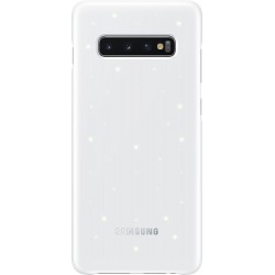 Coque Galaxy S10 + G975 - avec affichage LED Samsung EF-KG975CW blanche