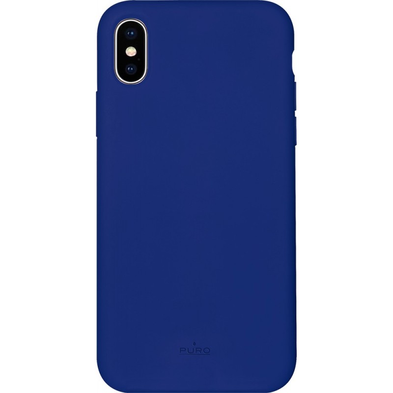 Coque iPhone XS Max Puro semi-rigide bleue Icon