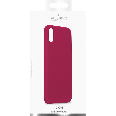Coque Puro iPhone XR semi-rigide rose fuschia Icon 