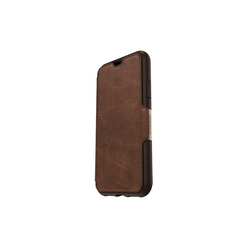 Etui pour iPhone X/Xs - OtterBox Strada series en cuir véritable - marron
