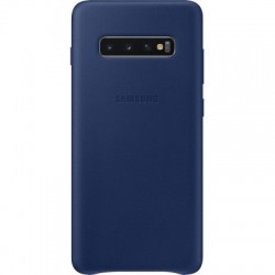 Coque Samsung pour Galaxy S10+ bleue en cuir