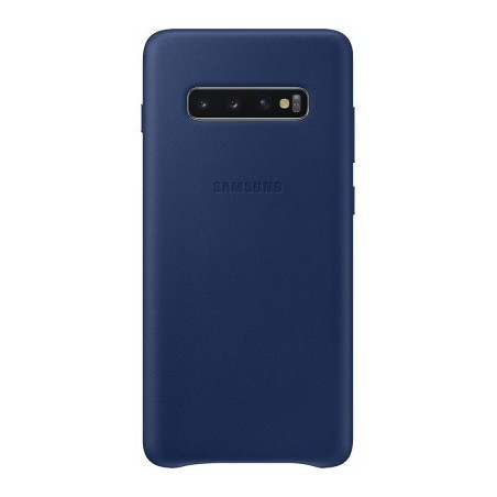 Coque Samsung pour Galaxy S10+ bleue en cuir