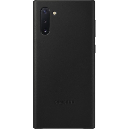 Coque  Samsung pour Galaxy Note10 N970 - rigide en cuir noir