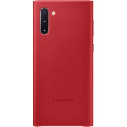 Coque Samsung pour Galaxy Note10 N970 - rigide en cuir rouge