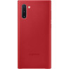 Coque Samsung pour Galaxy Note10 N970 - rigide en cuir rouge