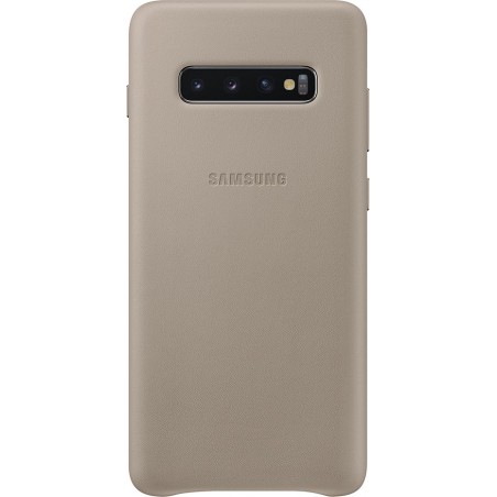 Coque Samsung pour Galaxy S10+ - en cuir grise
