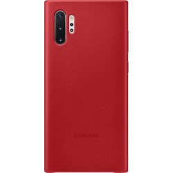 Coque Samsung pour Galaxy Note10+ N975 - rigide en cuir rouge